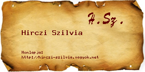 Hirczi Szilvia névjegykártya